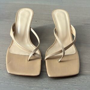 By Far Nude Leather Theresa Wedges size 37